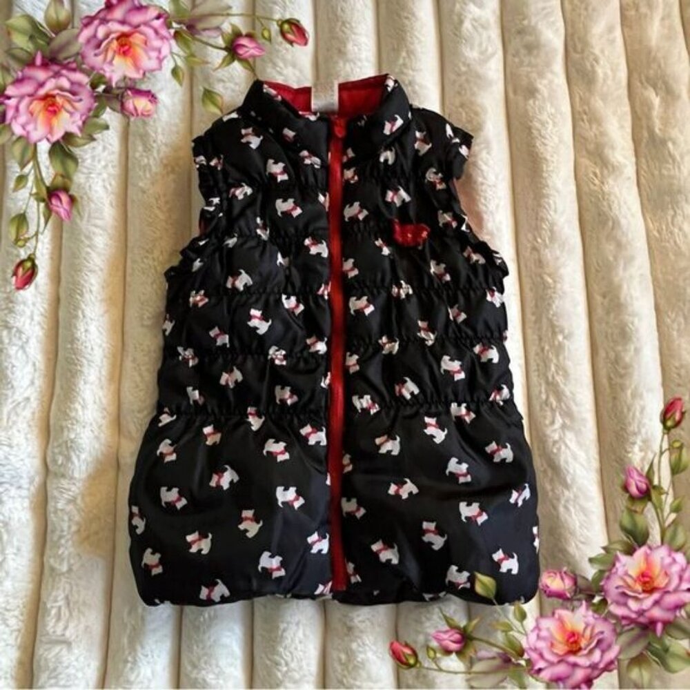 Toddler girl zip up vest with dog print